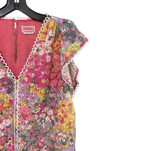 Kate Spade Mainline Floral Dots Burnout Blouse size M - Picture 2 of 12